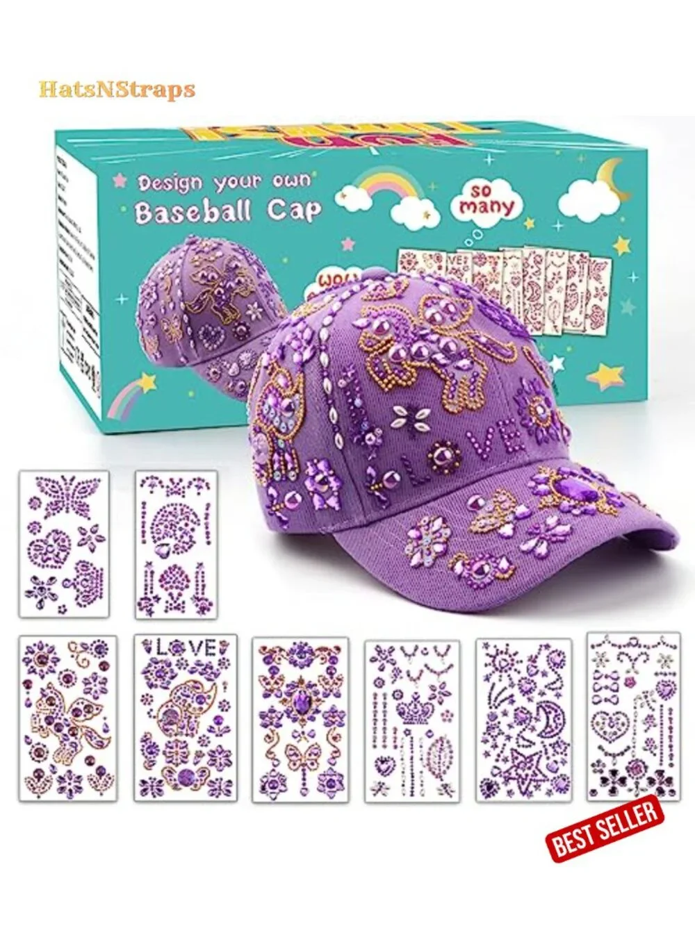 DIY Decorate Your Own Baseball Cap Arts and Crafts Kit for Kids